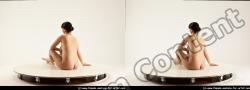 Nude Woman White Sitting poses - ALL Pregnant long brown Sitting poses - simple 3D Stereoscopic poses Pinup